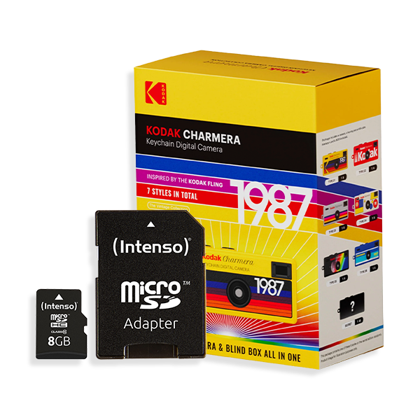 Bundle: Kodak Charmera Mini Mystery Blind Box + Intenso Class 10 8 GB MicroSD Karte