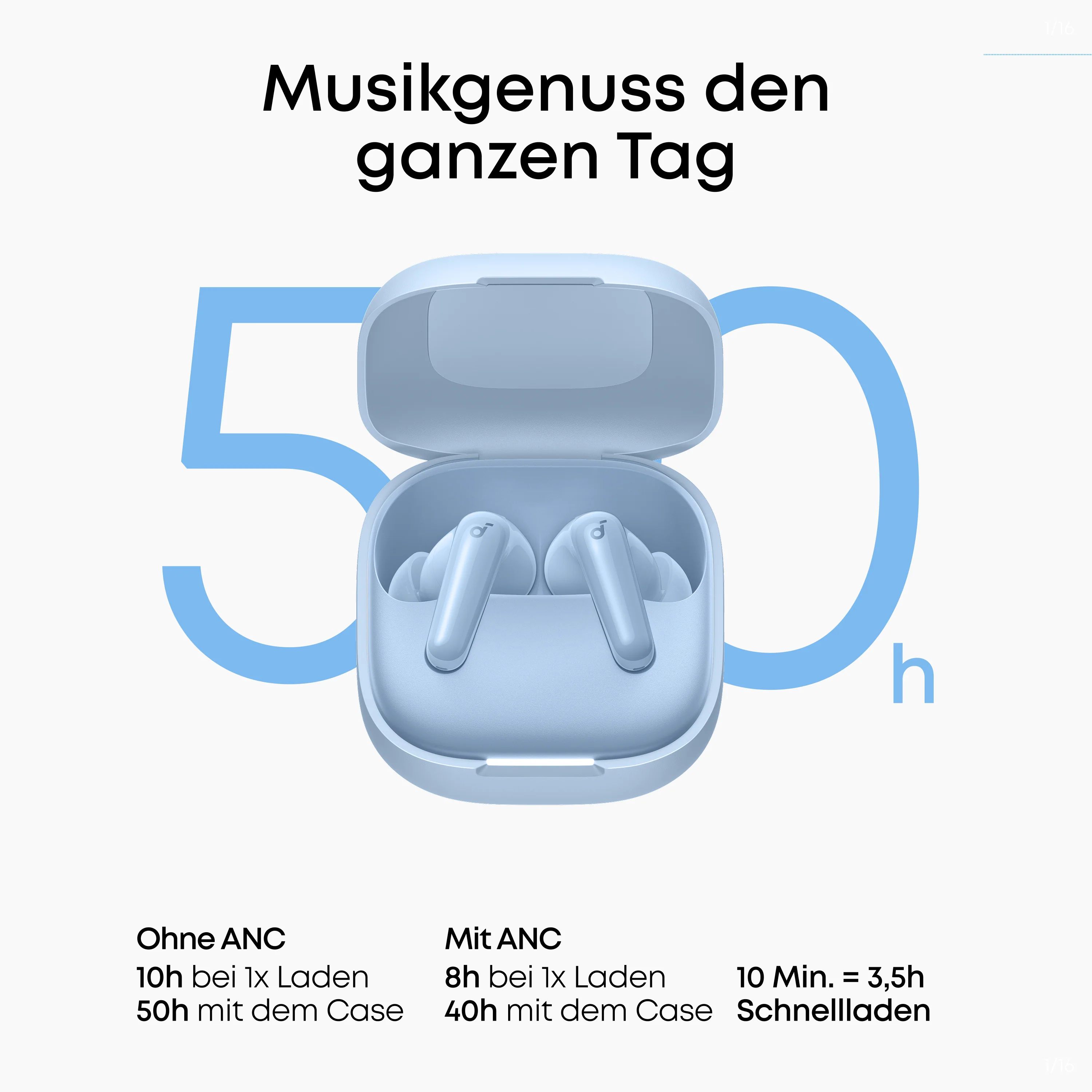 Anker Soundcore R60i In-Ear Kopfhörer, Blau, Kabellos