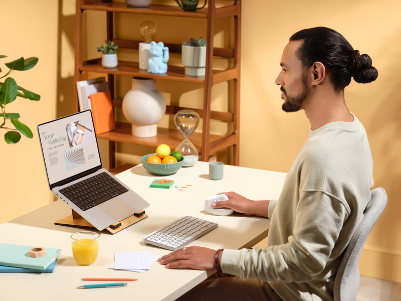 Logitech Lift für Mac, Weiß, Bluetooth