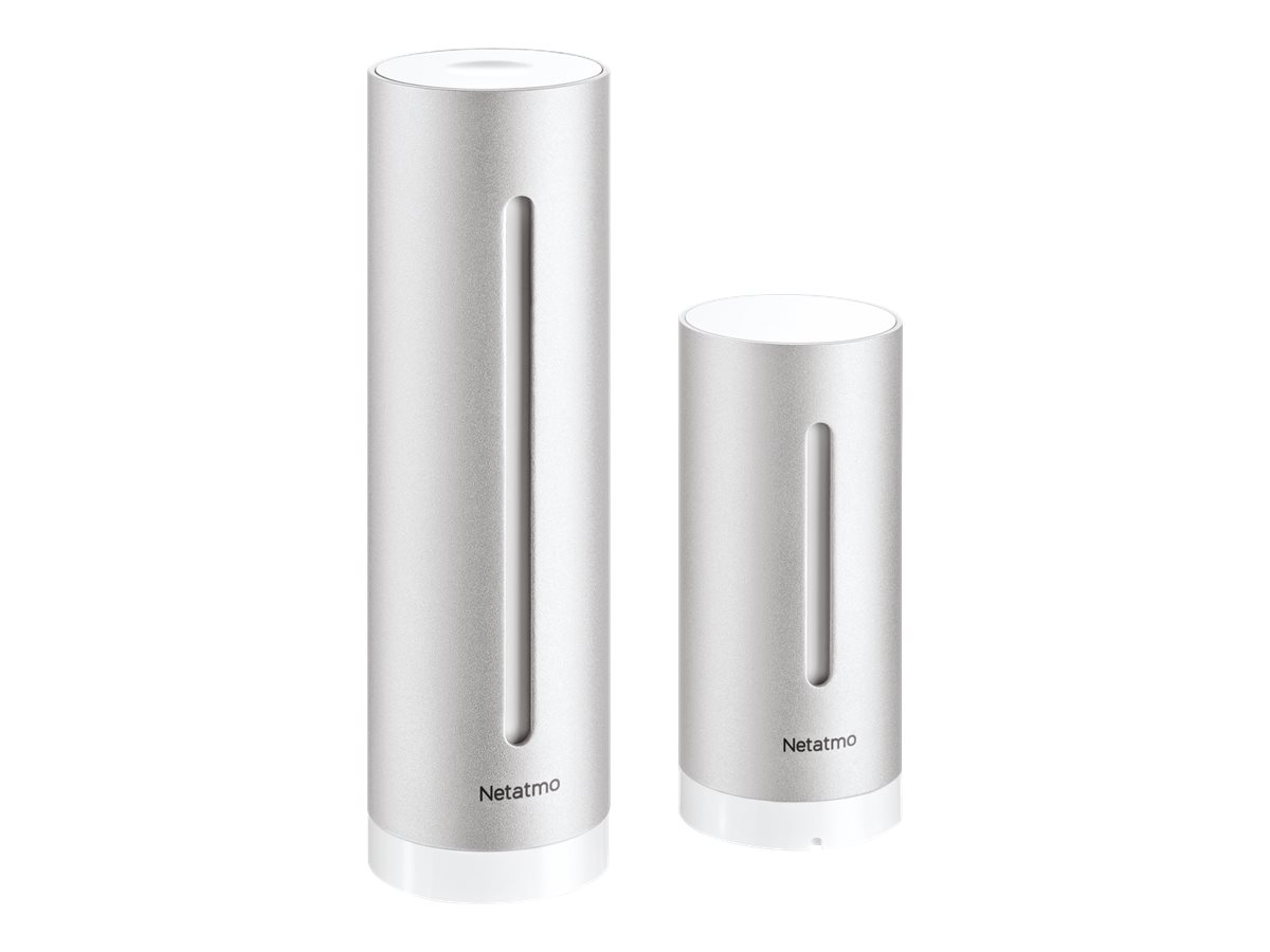 Netatmo Set mit Wetterstation und Regenmesser, Grau/Schwarz