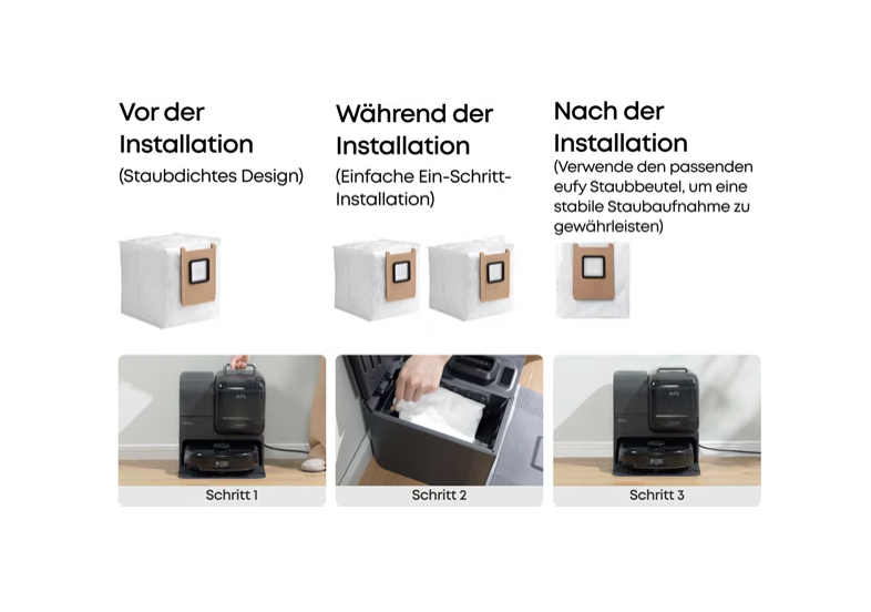 Eufy Staubbeutel für automatische Entleerungsstation 3er Pack