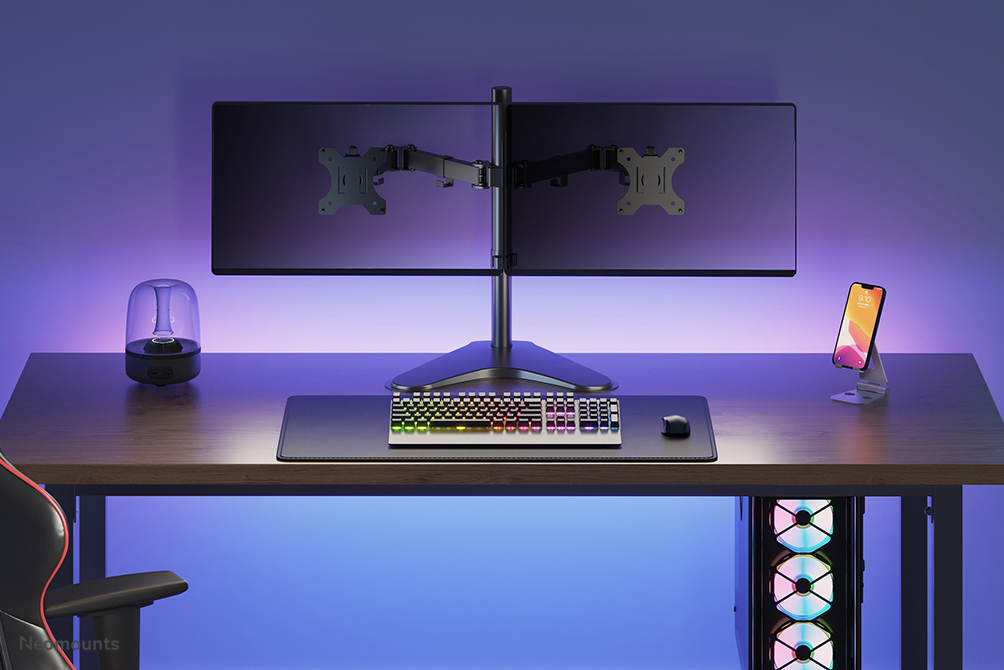 Neomounts FPMA-D550DDBLACK Ständer für zwei 10" - 32" Monitore, Schwarz