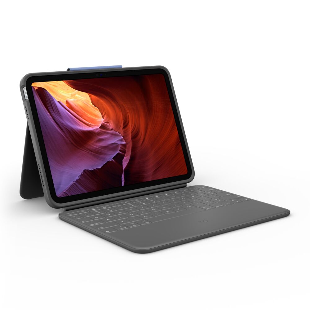Logitech Rugged Folio für iPad 11" (A16) / iPad 10,9" (10. Gen), Grafit, Smart Connector, Deutsch