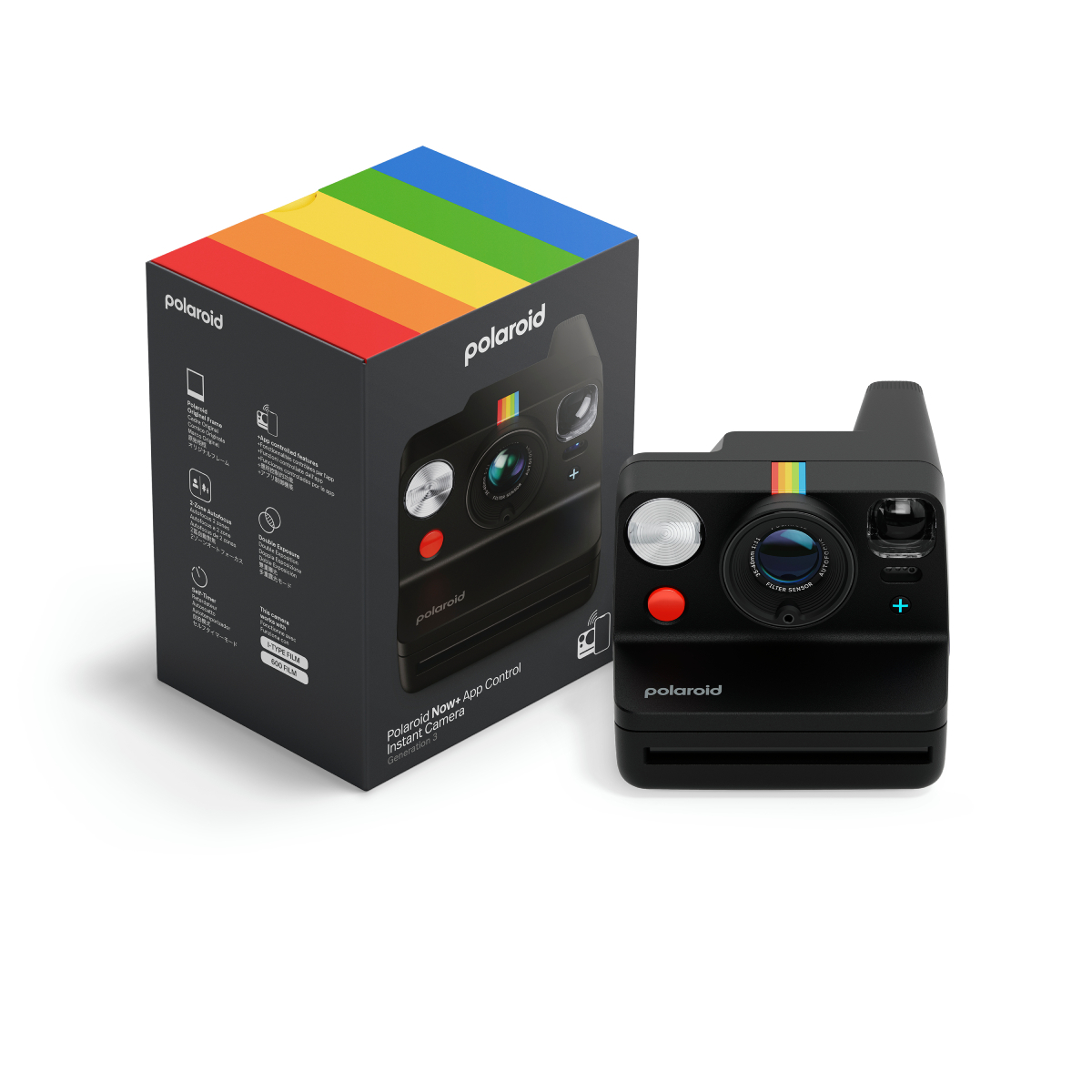 Polaroid Now+ Sofortbildkamera Generation 3, Schwarz