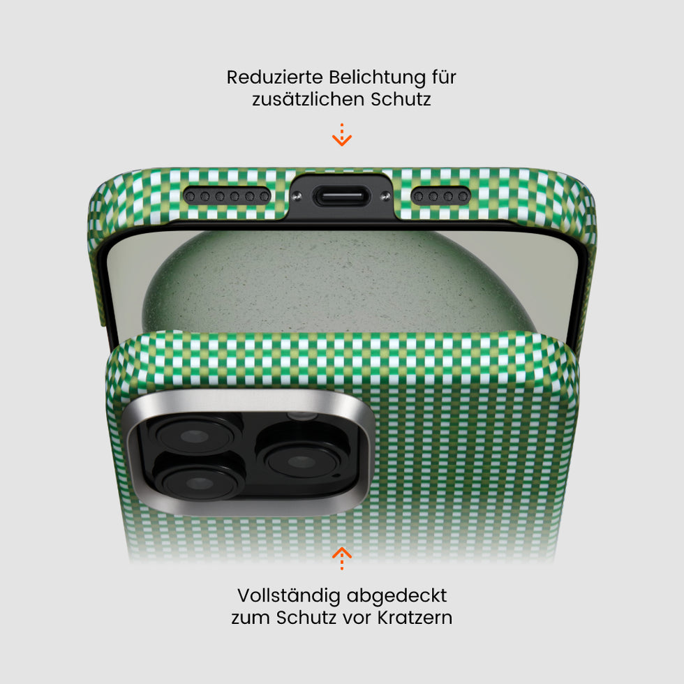 Pitaka ultra dünne Hülle aus Aramidfaser mit Magsafe für iPhone 16, Waldgrün