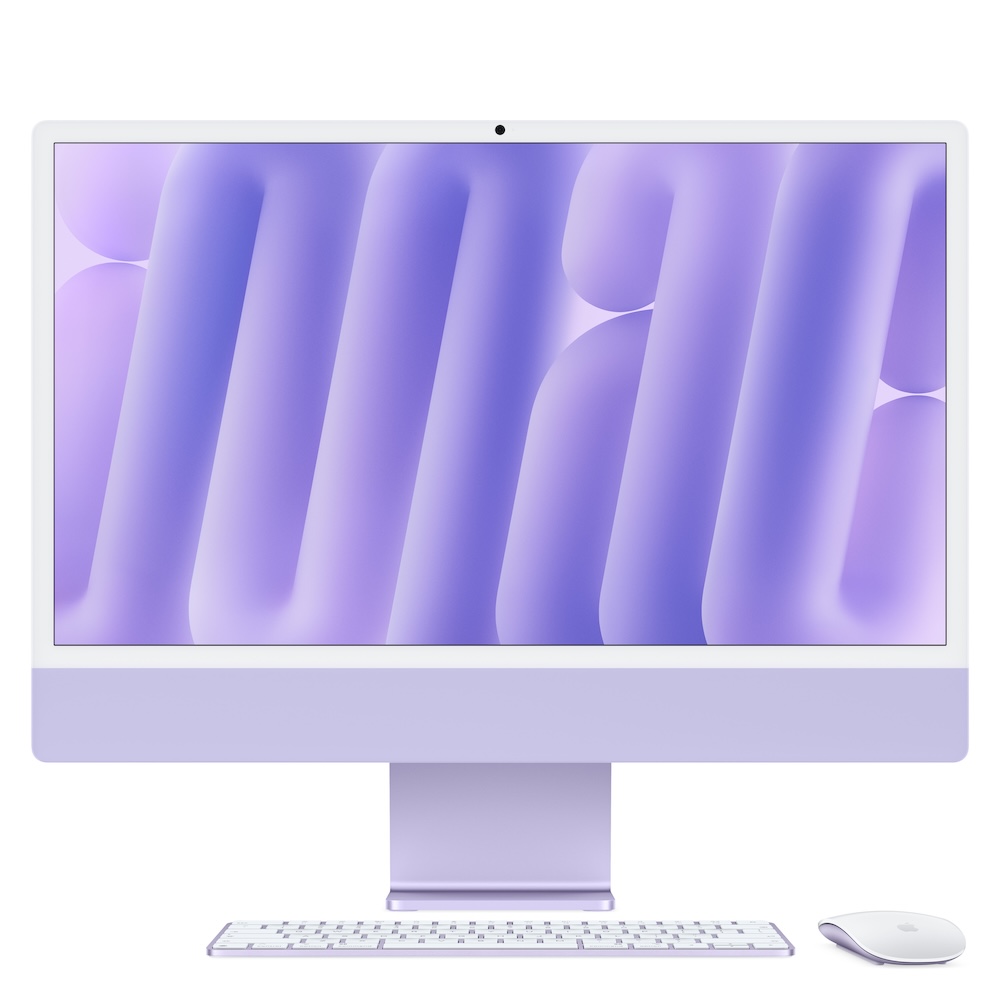 iMac 24, Violett, M6 (12-CPU/12-GPU), 24GB, 256GB, Nanotexturglas, Touch ID, Deutsch, 2,5 Gigabit Ethernet, Magic Maus