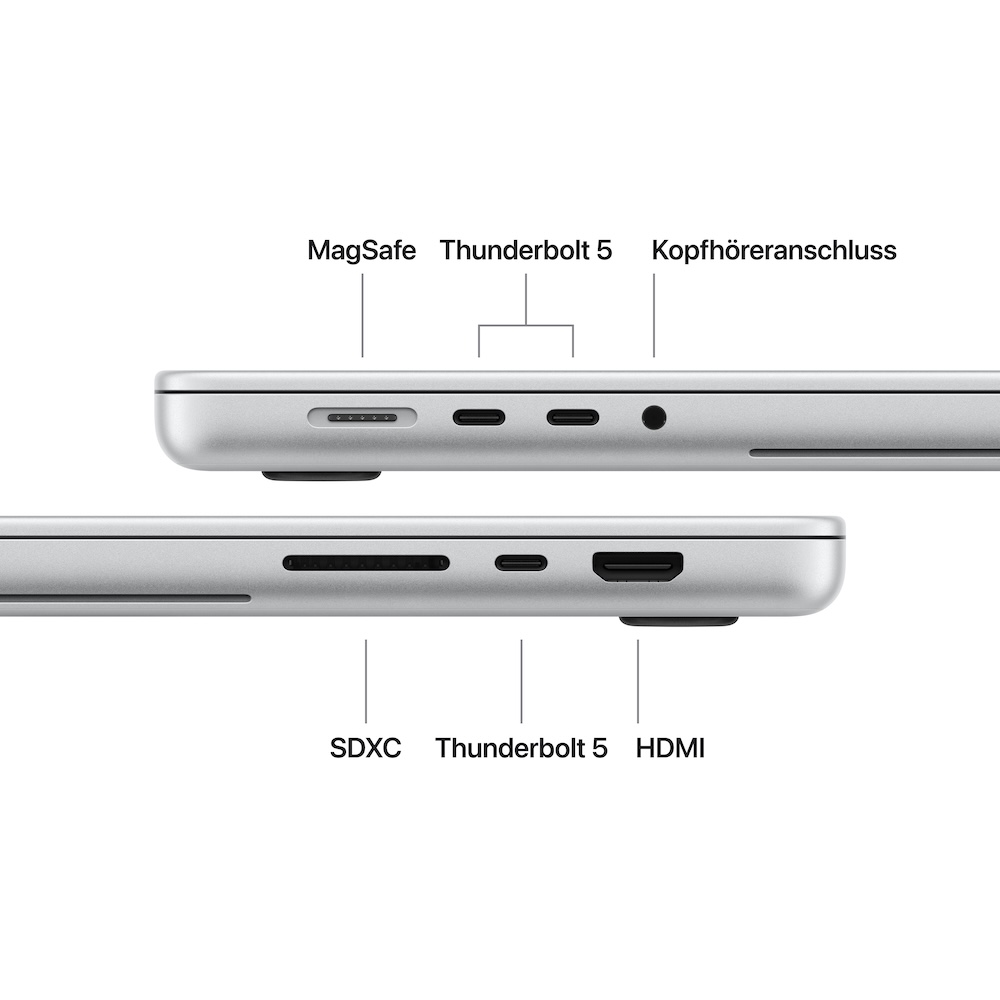 MacBook Pro 16" mit PROLED XDR Display M5 Max, Space Schwarz, M5 Max (18-CPU/32-GPU), 36GB, 2TB, Standardglas, Englisch International, Kein Netzteil