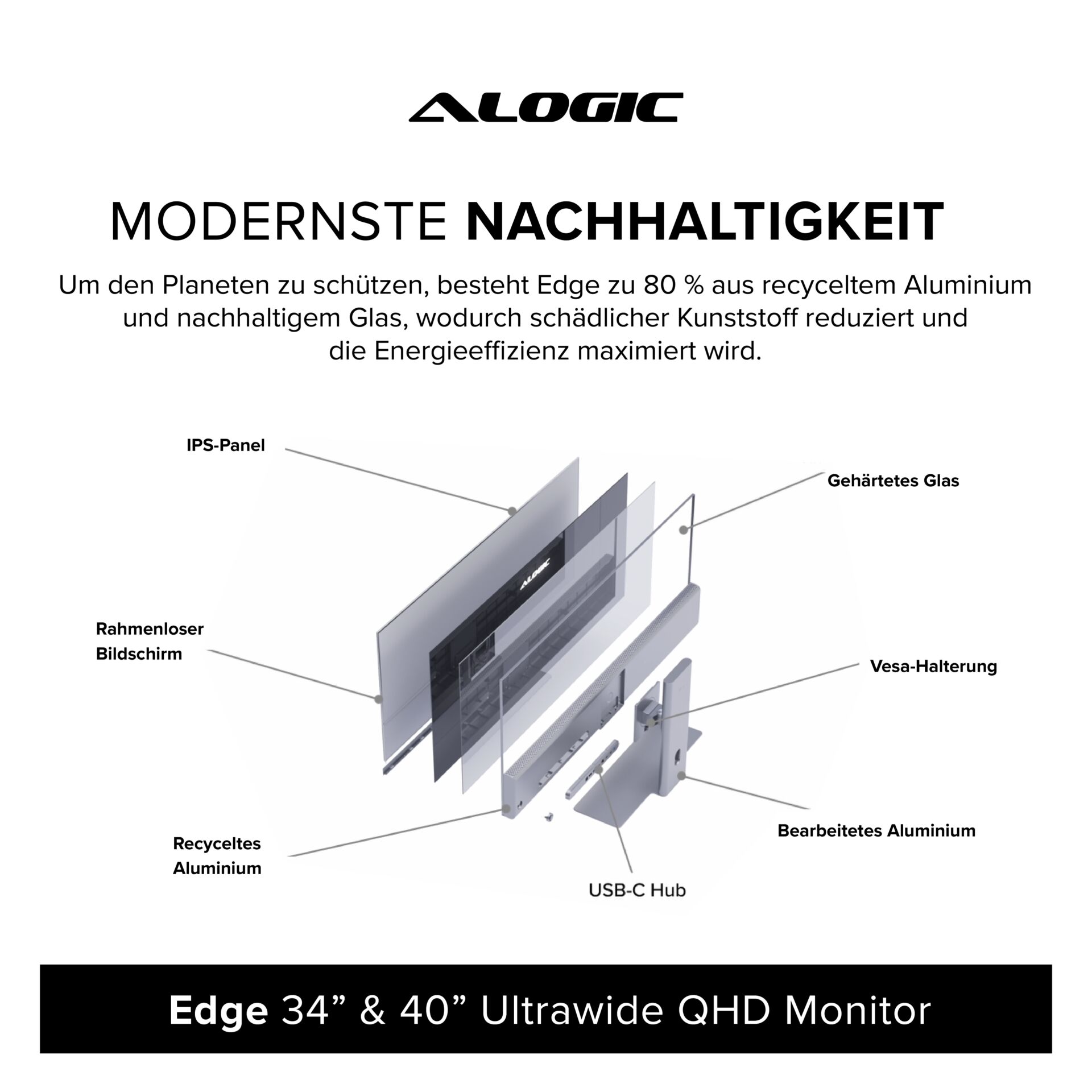 Alogic EDGE 34" Ultrawide Monitor