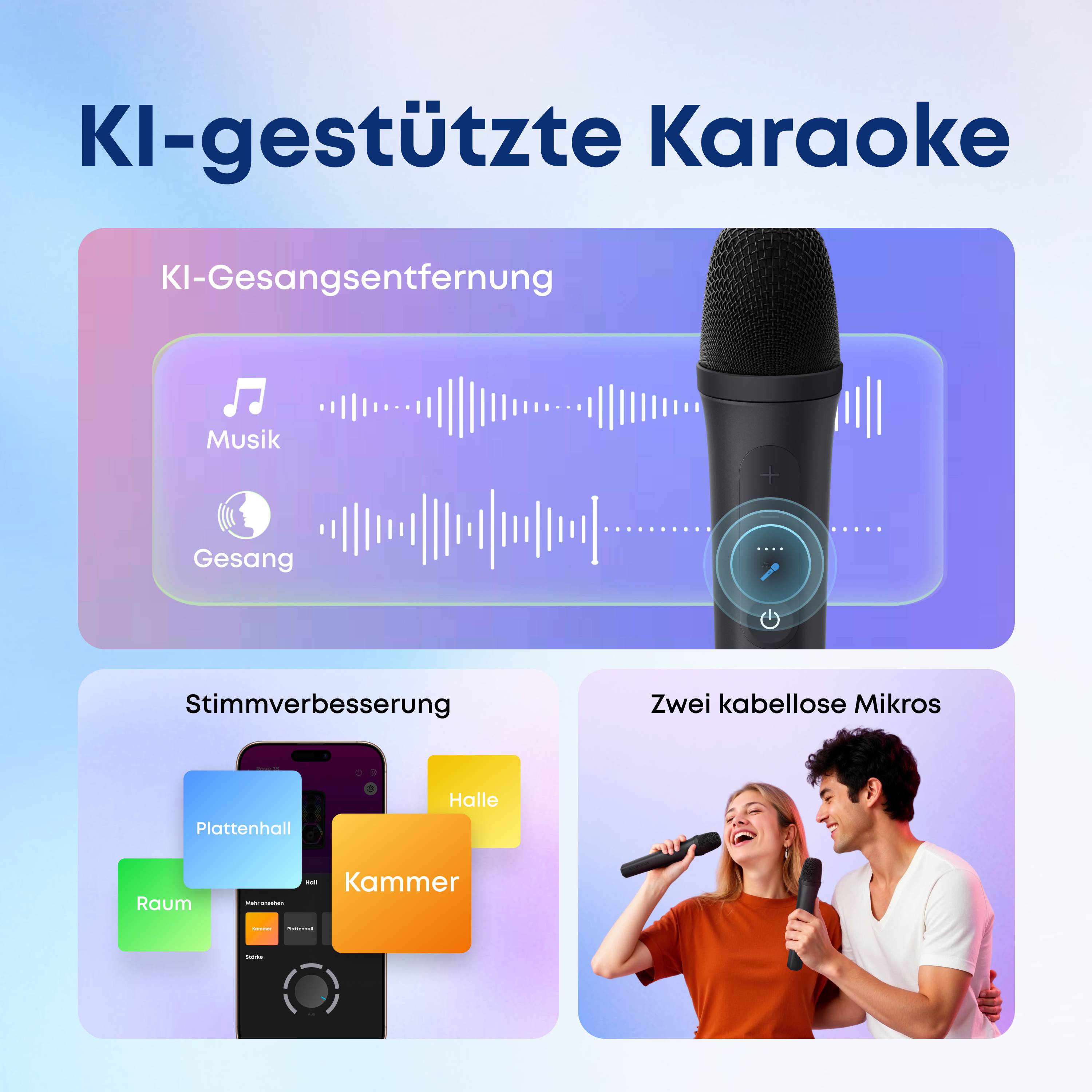 Soundcore Rave 3S Karaoke Lautsprecher inkl. 2 Mikrofone