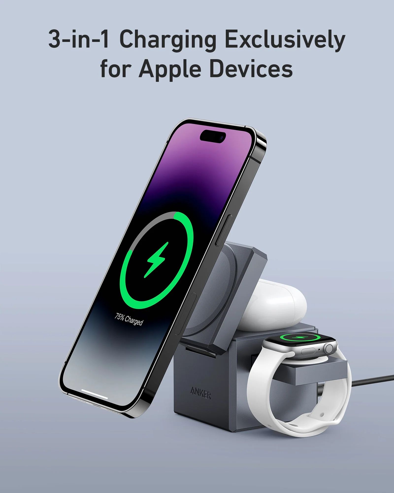 Anker 3-in-1 Ladewürfel für Apple Geräte, Zustand: wie neu