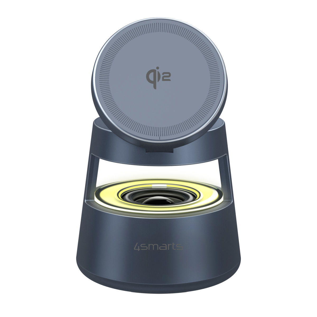 4smarts 3 in 1 Qi2 Ladestation Aura Sound, Space Grau