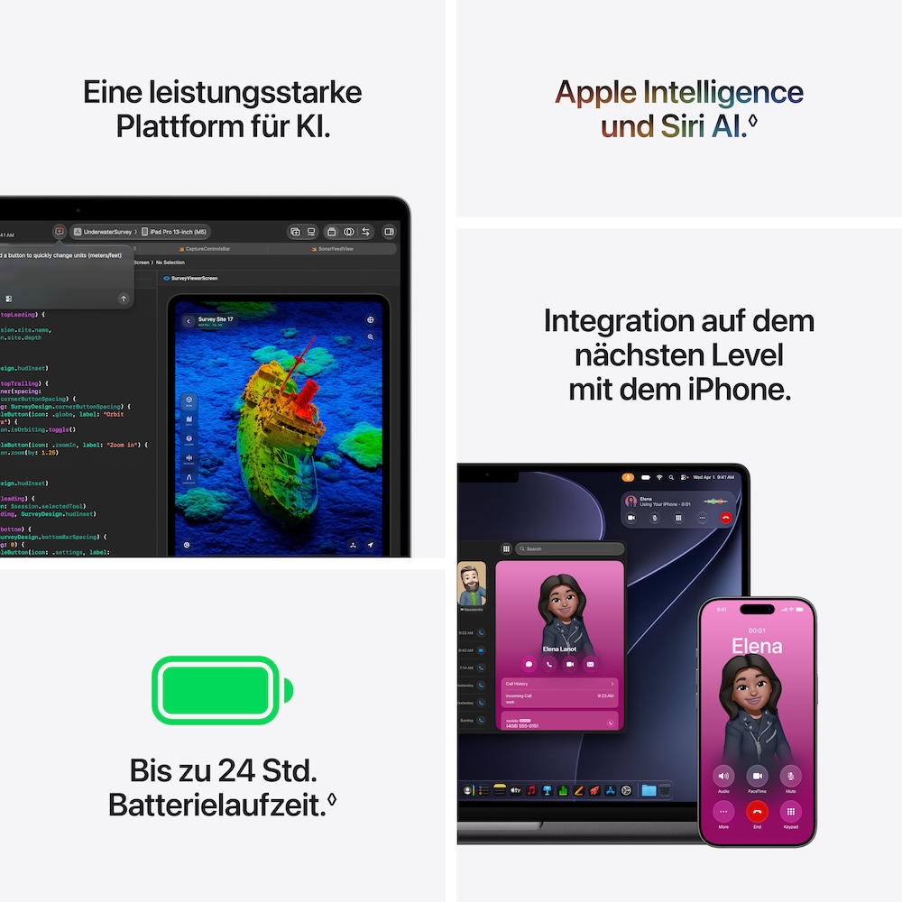 MacBook Pro 14" M6, Silber, M6 (12-CPU/12-GPU), 32GB, 2TB, Display mit Nanotexturglas, Englisch International, 96W USB-C Power Adapter