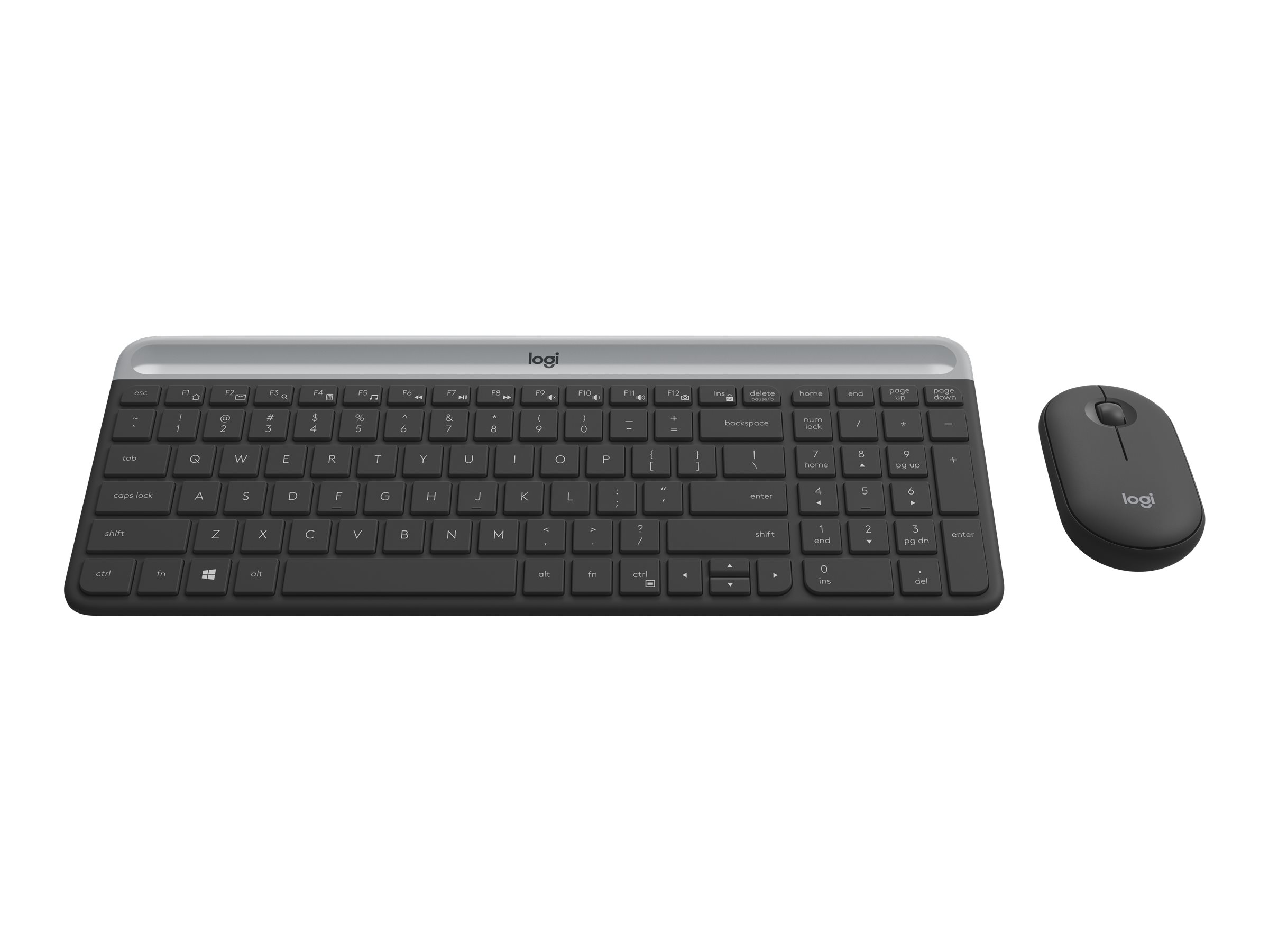 Logitech MK470, Grafit, Kabellos via USB-Empfänger, Deutsch