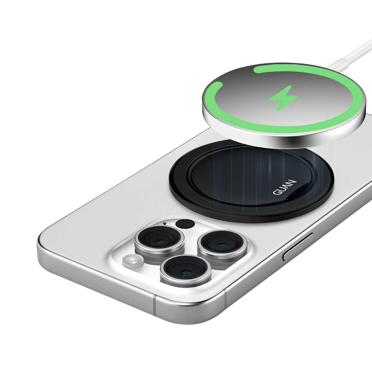 GUAN MagSafe Ring für iPhone, Schwarz