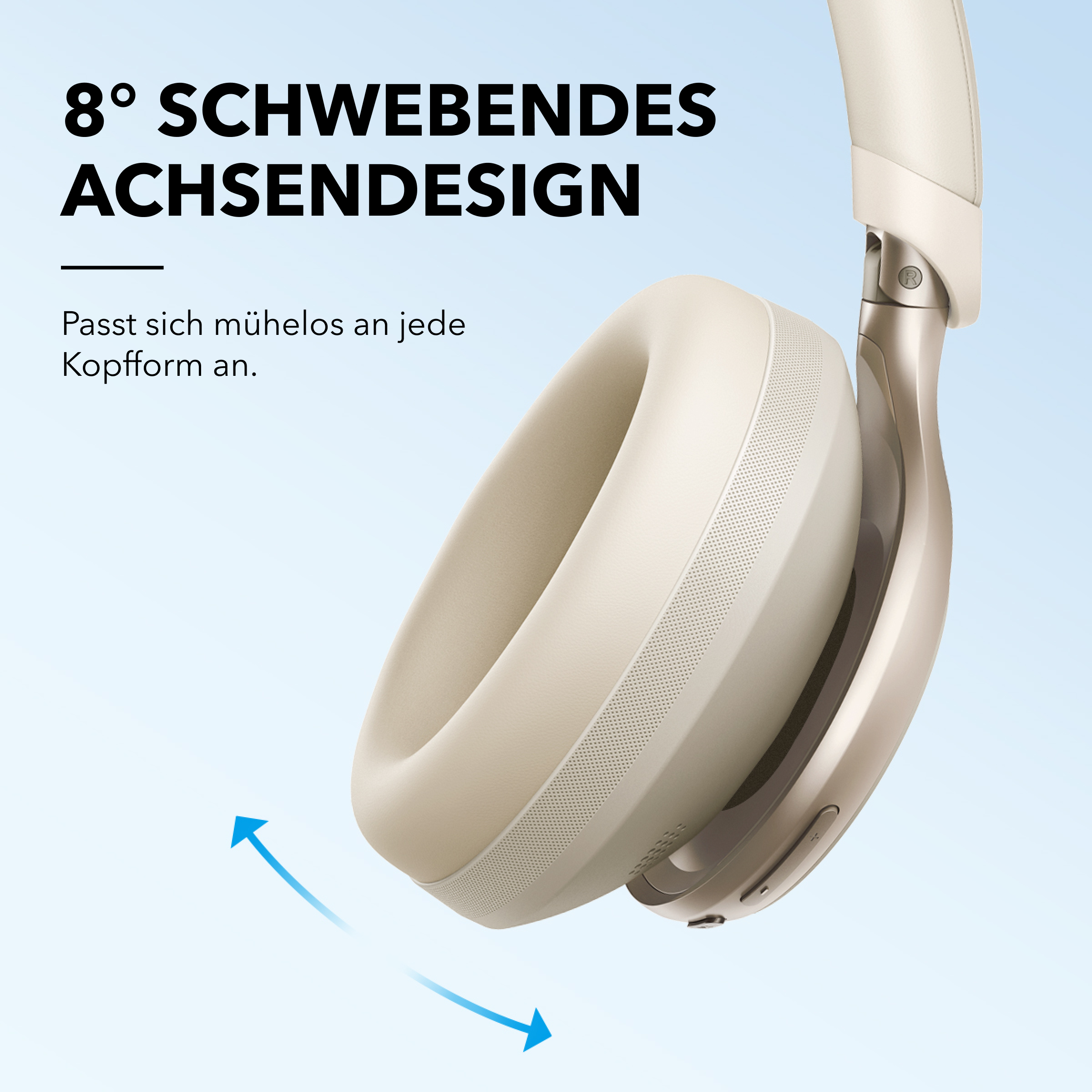 Anker Soundcore Space One, Wireless Over-Ear Kopfhörer, Creme