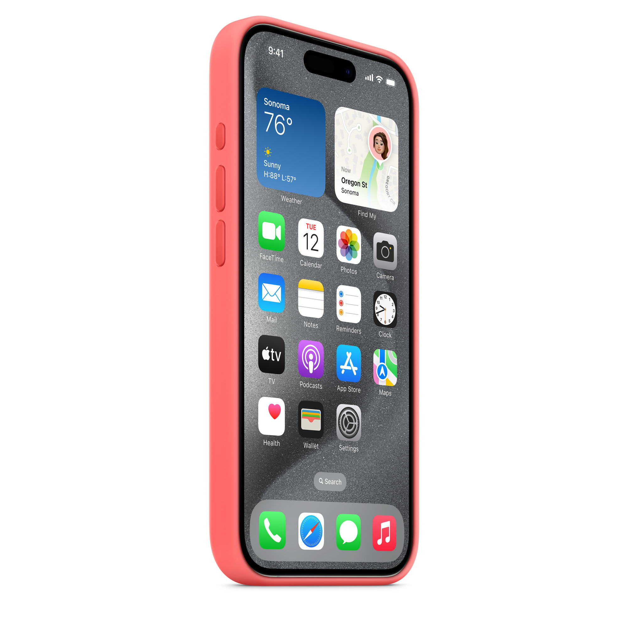 Apple iPhone 15 Pro Silikon Case mit MagSafe, Guave
