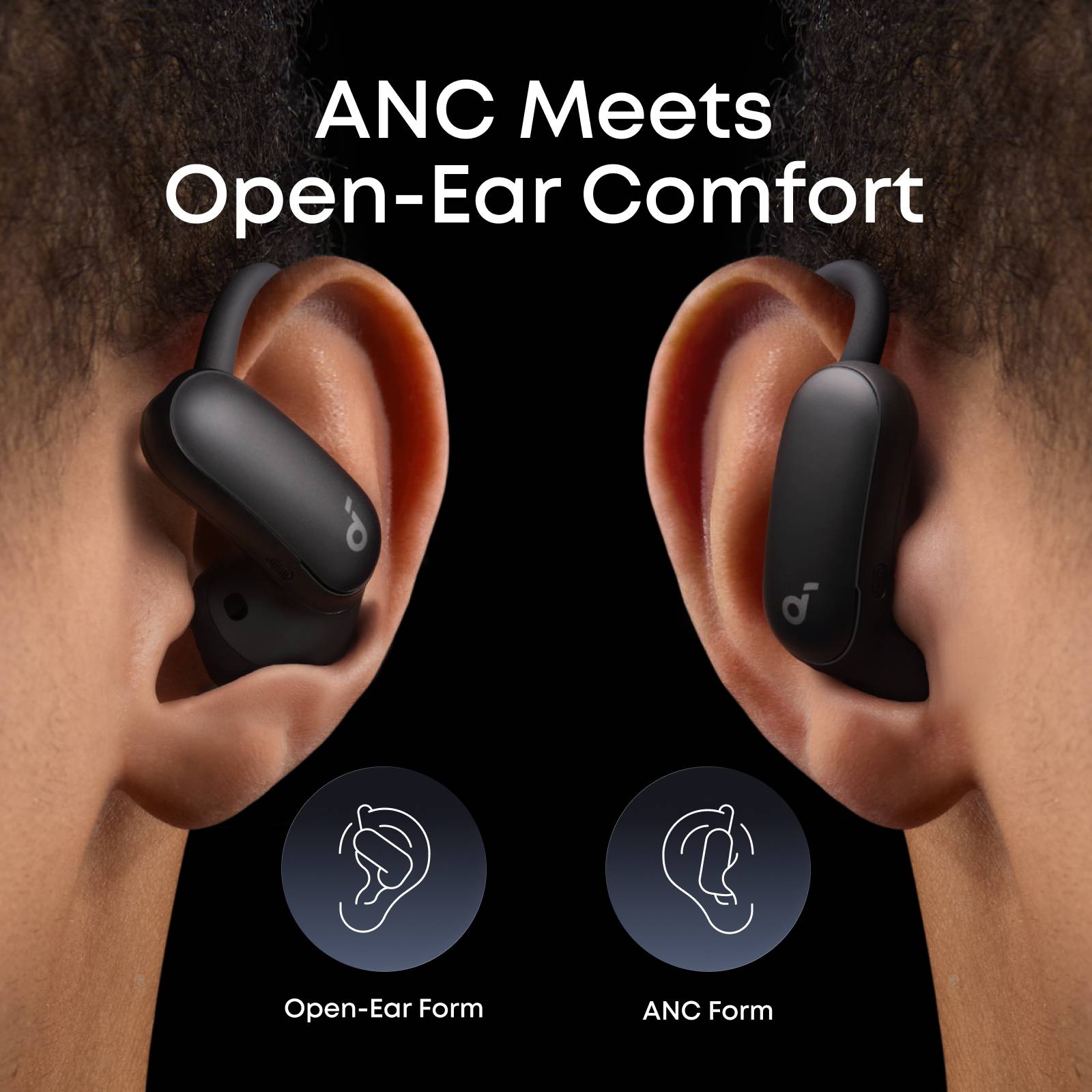 Soundcore AeroFit 2 Pro Open-Ear Kopfhörer, Schwarz, Kabellos