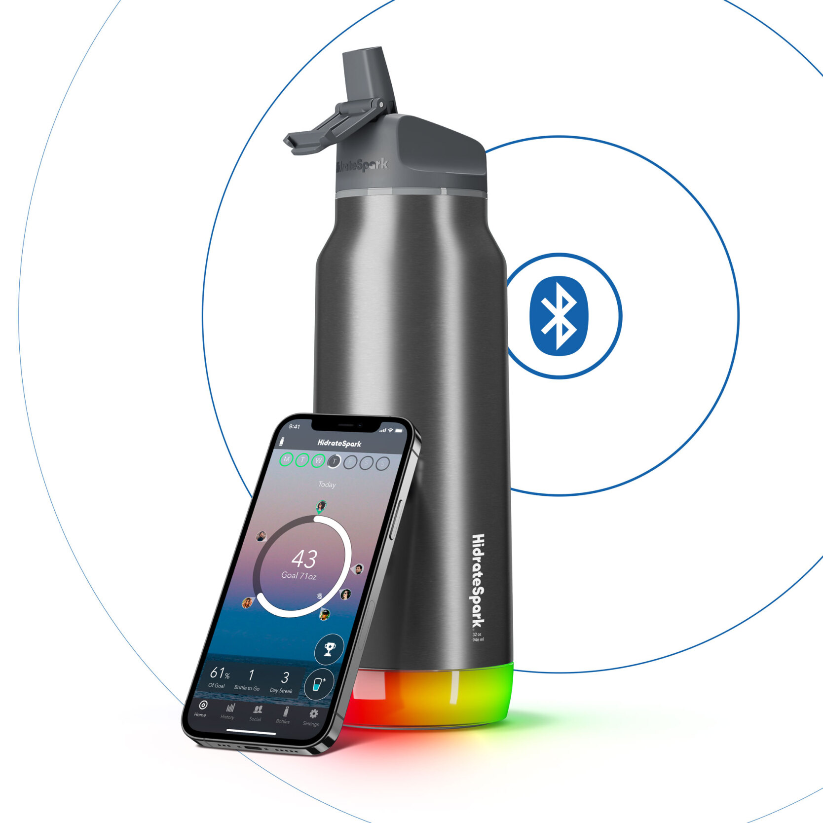 HidrateSpark Pro Steel intelligente Trinkflasche