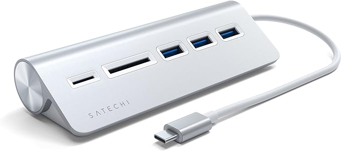 Satechi Type-C Aluminum USB Hub & Card Reader, Silber