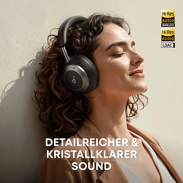 Anker Soundcore Space One Pro faltbare Over-Ear Kopfhörer, Schwarz, Kabellos