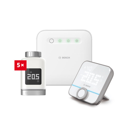 Bosch Smart Home Starter Set - 1x Controller II + 5x Heizkörper-Thermostat II + 1x Bosch Smart Home Raumthermostat II