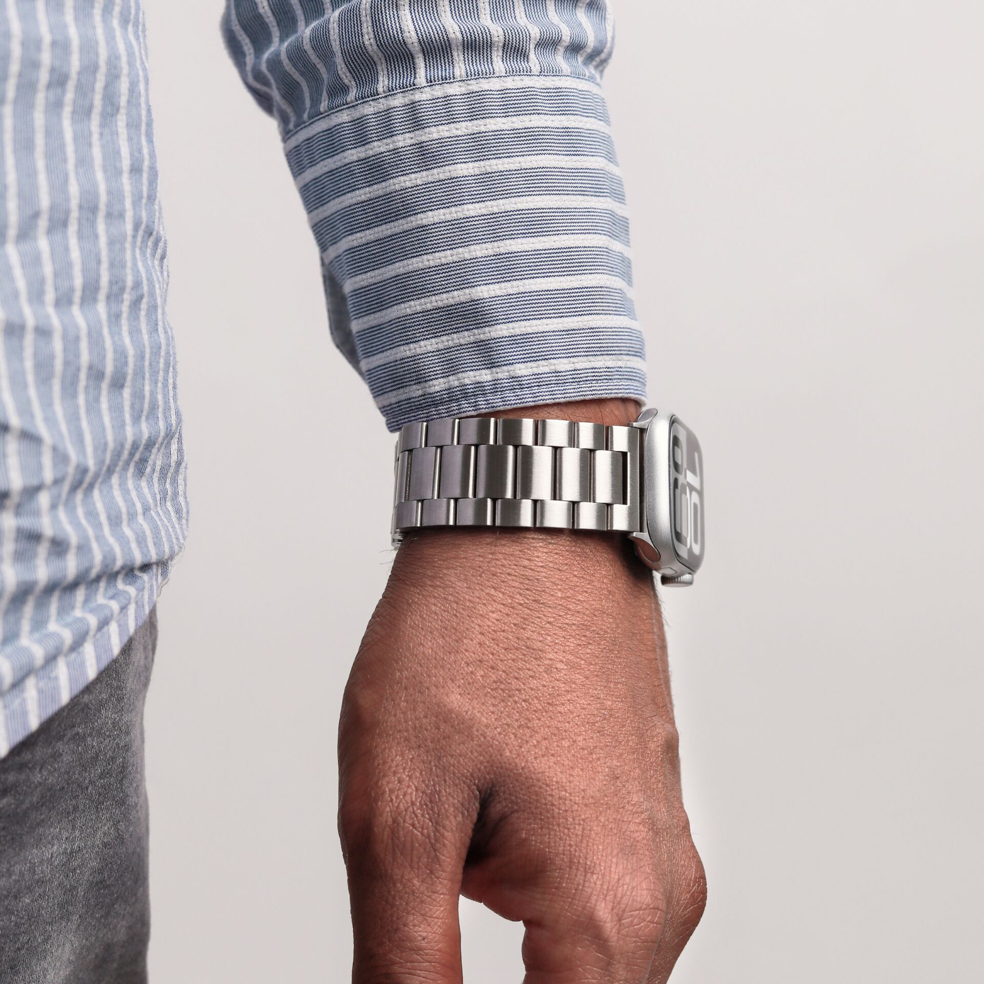 Vonmählen Link Band 2 für Apple Watch 42 (Series 1/2/3)/44/45/46/49mm, Silber