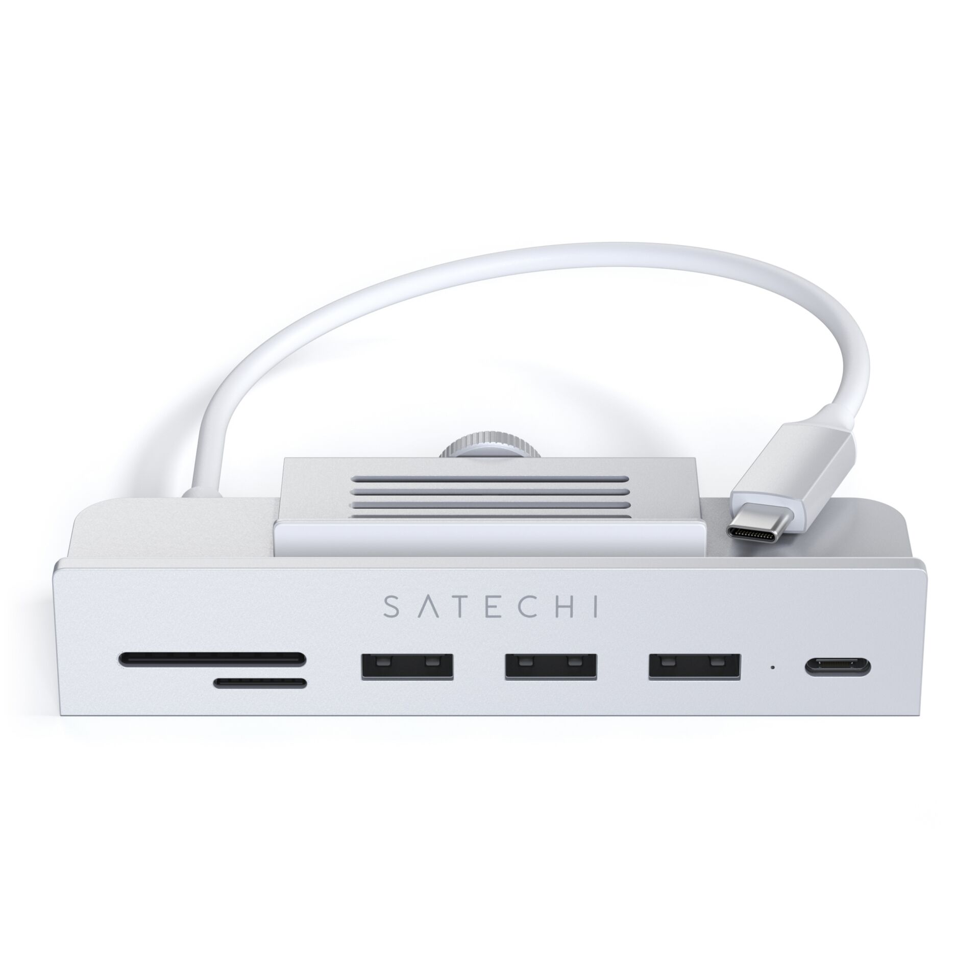 Satechi Aluminum USB-C Clamp Hub Pro für Apple iMac (6 in 1), Silber