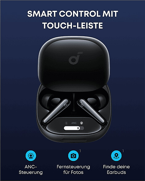 Anker Soundcore Liberty 4 Pro NC Kopfhörer, Schwarz (Glänzend), In-Ear, Kabellos