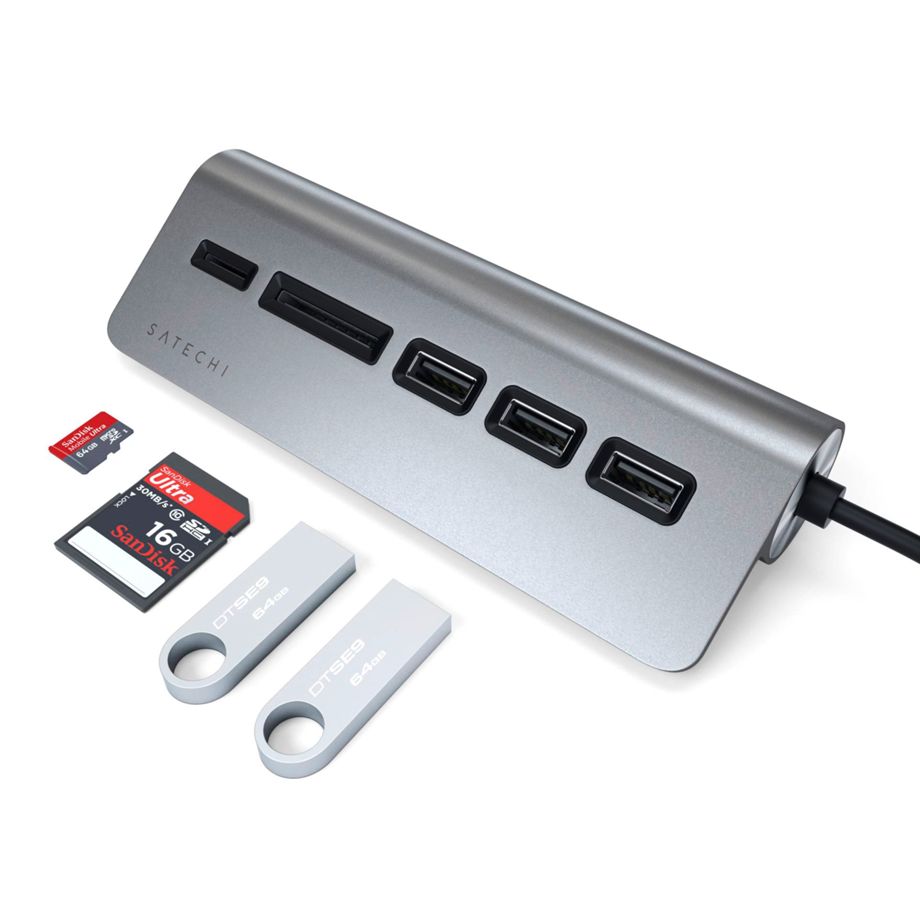Satechi Type-C Aluminum USB Hub & Card Reader (5 in 1)