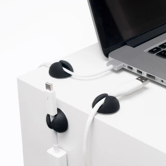 bluelounge CableDrop Kabelclips, Schwarz, 6er-Pack