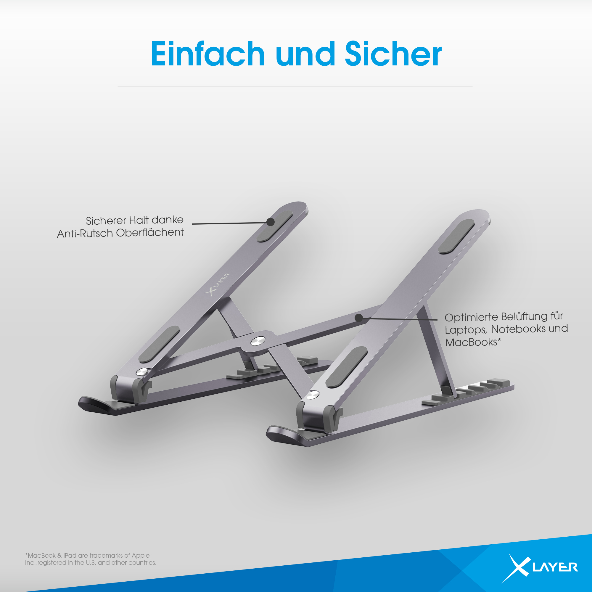 XLayer Laptop Stand, Grau